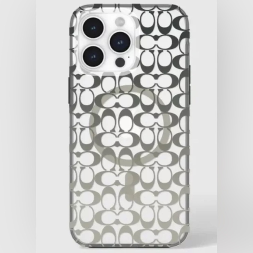 Coach iPhone Case Compatible with MagSafe Signature Ombre Deep Forest - Picture 3 of 14
